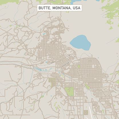 Butte Montana Us City Street Map Stock Illustration - Download Image Now - iStock