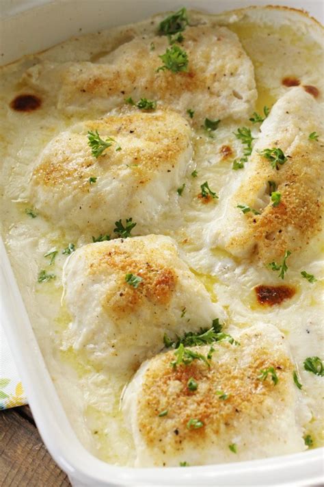 Baked Cod in Cream Sauce: