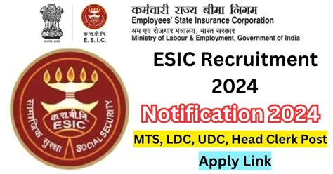 ESIC Recruitment 2023 Apply Online 17710 MTS, LDC, UDC, Head Clerk Posts Exam Pattern Syllabus