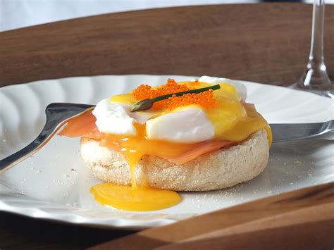 Luxury Eggs Benedict with Smoked Salmon & Tobiko | Elizabeth's Kitchen Diary