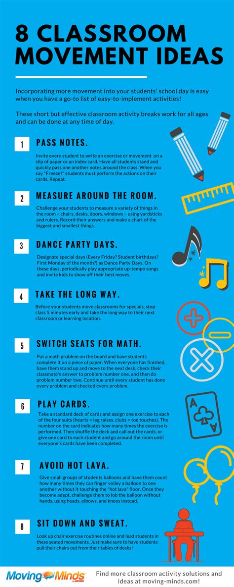 8 Classroom Movement Ideas [Infographic] | Moving Minds Blog