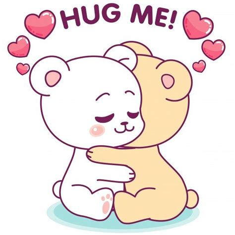 Premium Vector | Adorable little bears hugging each other | Cute hug, Hug cartoon, Cute love gif