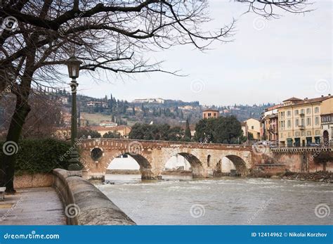 Verona Historic Center Cityscape Stock Photo - Image of europe, green: 12414962