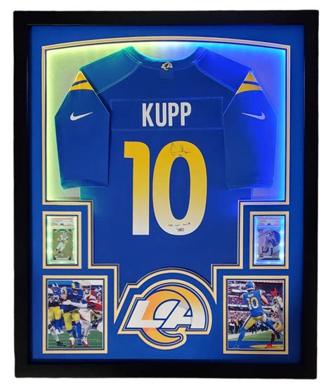 Cooper Kupp Signed Rams Custom Framed LED Jersey Display with Trading ...