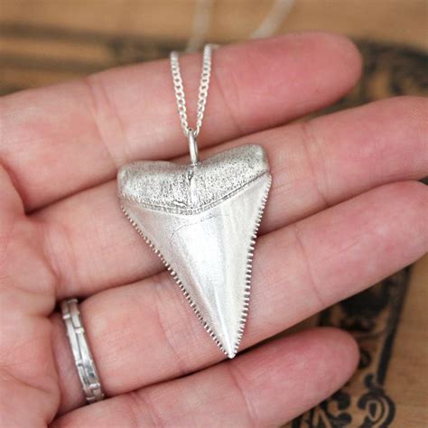 Great White Shark tooth necklace silver shark tooth pendant | Etsy Ocean Necklace, Shark Tooth ...