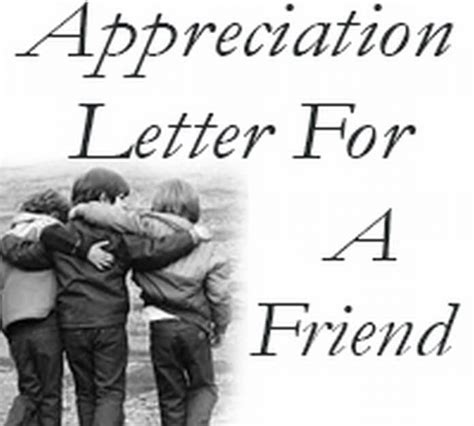 Appreciation Letter to a Friend - Free Letters