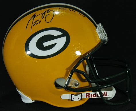 Aaron Rodgers Signed Packers Full-Size Helmet Inscribed "2011 NFL MVP ...