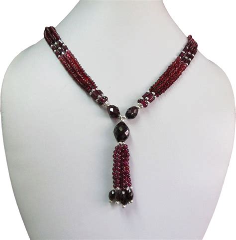 Garnet beads necklace,Beaded necklace,Jewellery,Garnet beads with Sterling Silver,Gift Ideas ...