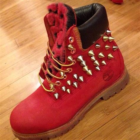 Custom Red Timbs | Boots, Timberland boots, Red timberland boots