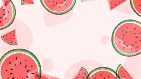 Cute Red Watermelon Fruit Food Watercolor Powerpoint Background For ...