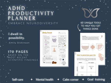 ADHD Planner science Based, PRINTABLE Adult ADHD Journal, Daily Planner, Self Care & Mental ...