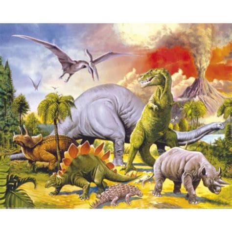 Dinosaures Poster Reproduction - Collage, Monde Dino (40 x 50 cm) - Achat / Vente affiche ...