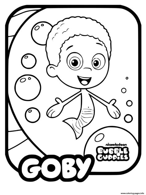 Bubble Guppies Goby Nickelodeon Coloring page Printable