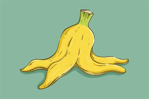 banana peel with colored hand drawn or sketch style 6582246 Vector Art ...