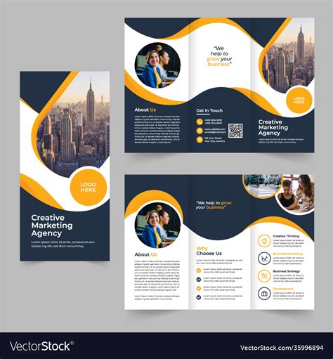 Professional business tri-fold brochure design Vector Image