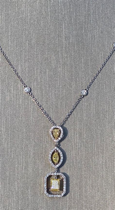 Fancy Yellow Diamond Pendant Necklace For Sale at 1stDibs