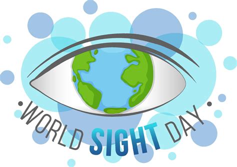 World Sight Day word logo with an earth eye 5097861 Vector Art at Vecteezy