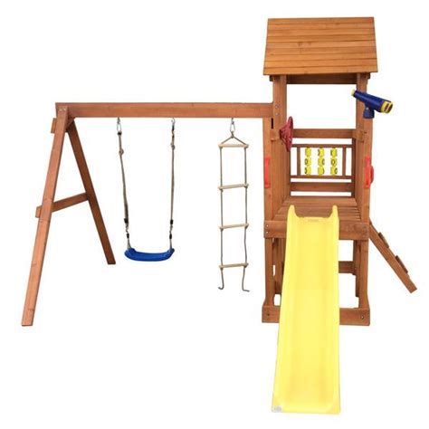 China Wooden Kids Swing And Slide With Platform Manufacturer and ...