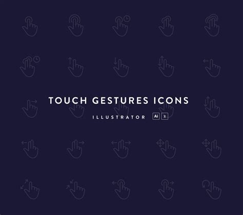 25 Touch Gestures Icons