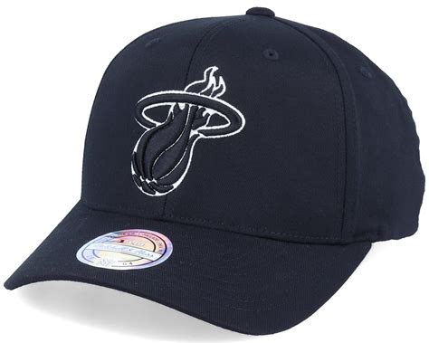 Miami Heat Black & White Logo 110 Adjustable - Mitchell & Ness caps - Hatstoreworld.com