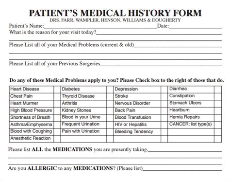 15+ Medical History Forms | Sample Templates