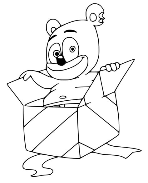 Gummy Bear on the Beach Coloring Page - Free Printable Coloring Pages for Kids