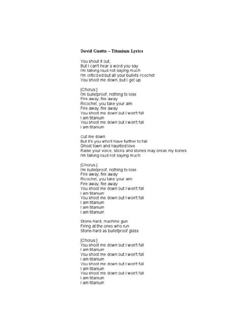 Titanium Lyrics | PDF