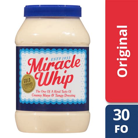 Miracle Whip Original Dressing, 30 fl oz Jar - Walmart.com