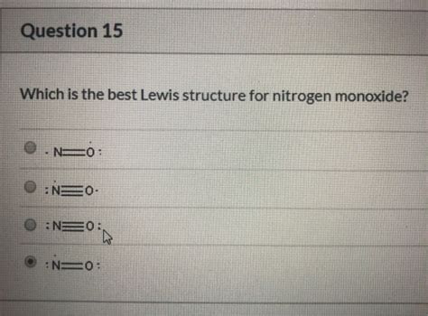 Solved: Question 15 Which Is The Best Lewis Structure For ... | Chegg.com