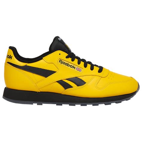 Reebok Classic Leather - Running Shoes in Yellow/Black (Yellow) for Men - Lyst