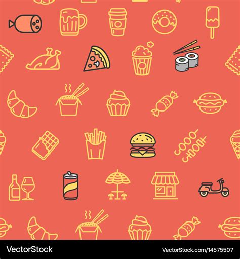 Fastfood and street food pattern background Vector Image