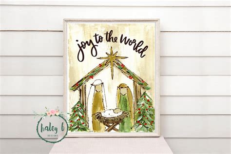 Nativity Art Print, Joy to the World, Nativity Painting, Manger Scene ...