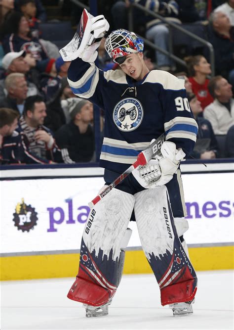 Rookie goaltender Elvis Merzlikins emerges for Blue Jackets | Las Vegas ...