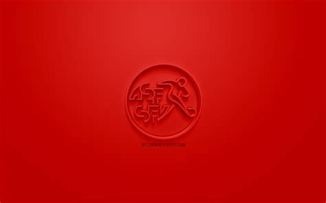 Download wallpapers Switzerland national football team, creative 3D logo, red background, 3d ...