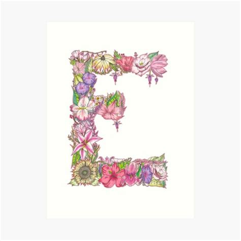 "Floral Letter E" Art Print for Sale by HannahFerris | Redbubble