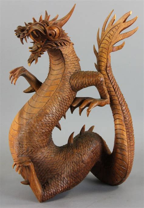 Sold at Auction: Chinese Carved Wood Dragon