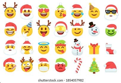 Christmas Emojis Santa Claus Emoticons Xmas Stock Vector (Royalty Free ...