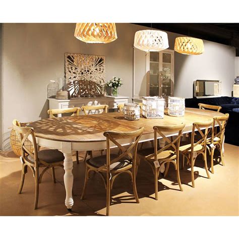 12 Seater Large Wheels Oval Wood Dining Table - 12 Seater Dining Table and Dining Table 12 Seater