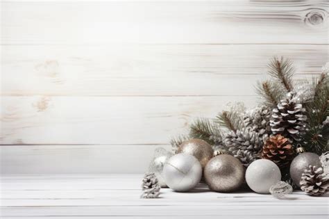 Premium AI Image | Christmas background wallpaper rustic white wood ...