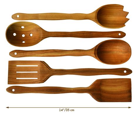 Buy Handmade Utensil Set. Wooden Cute Kitchen Utensils Set 14"/35 cm. Cherry Wood Kitchen ...