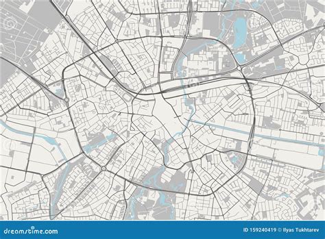 Map of the City of Eindhoven, Netherlands Stock Illustration - Illustration of land, graphic ...