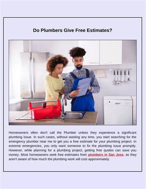 PPT - When Do Plumbers Provide Free Estimates? PowerPoint Presentation - ID:11310686