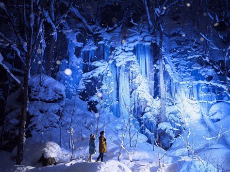 Frozen Waterfall Night Tour at Oirase Keiryu Hotel | News Release | Hoshino Resorts [Official]