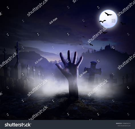 Illustration Scary Halloween Full Moon Night Stock Photo 1938654214 ...