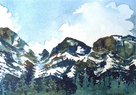 Watercolor Landscape Painting - Rocky Mountains | Watercolor landscape ...