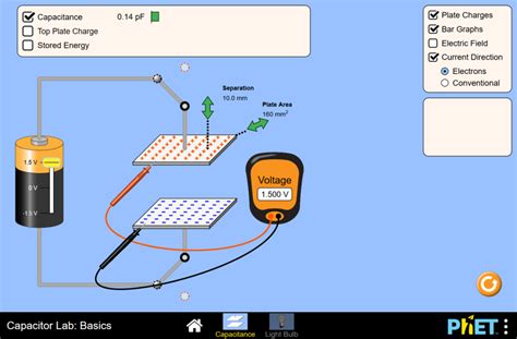 Capacitor Lab: Basics - Parallel Plate Capacitor | Capacitance | RC Circuit - PhET Interactive ...