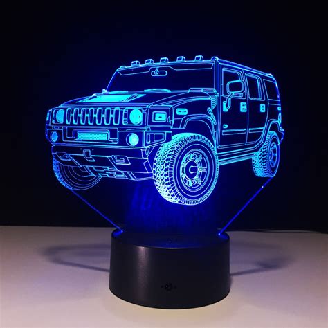 Hummer Novelty 3d Lamp Led Night Light Battery Mini Led Lights Battery ...