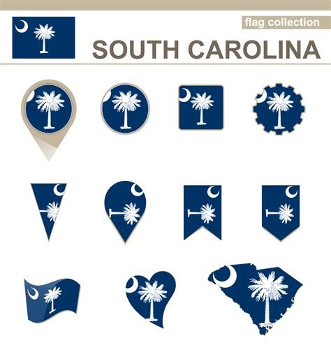 South Carolina Flag Collection 5729550 Vector Art at Vecteezy