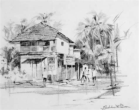 Cityscape pencil sketch by Shekhar N Pawar | Ink pen art, Cityscape ...