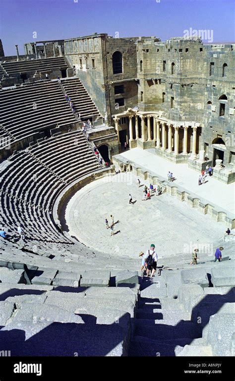 Roman amphitheatre - Bosra, SYRIA Stock Photo - Alamy